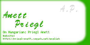 anett priegl business card